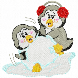 Pinguins Embroidery Design 11 Pinguins Embroidery Design 11